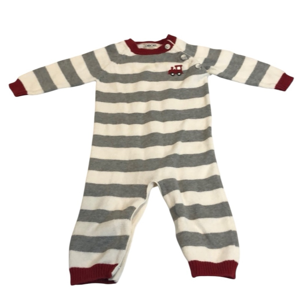 Cherokee Striped One Piece with Train Detail